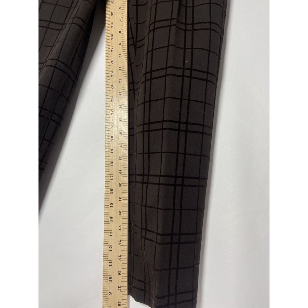 Talbots Petites Stretch Women's Plaid Pants Size 8 Brown/Black - Picture 9 of 13